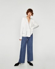 ZARA blazer style shirt / blouse with contrasting trim. Size S, fits a UK 10