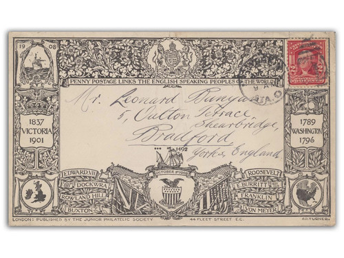 1908 transatlantic penny post - transatlantic, post-