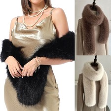 Women Fluffy Faux Fur Shawl