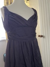 Zara Purple Silk Chiffon Grecian Dress Size L