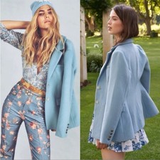RARE LoveShackFancy Wool Blend Blazer Lula Azure Robins Egg Blue Size 0