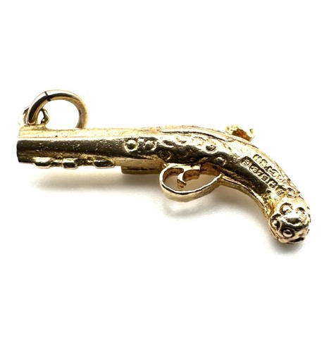 9ct gold pistol pendant - 9ct,