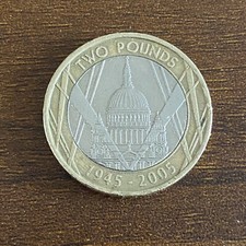 Rare Error £2 Two Pound Coin St Paul's Cathedral (1945-2005) with Minting Error