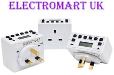 3 X PLUG IN DIGITAL LCD TIME TIMER SWITCH 24 HOUR 7 DAY MAINS 13A