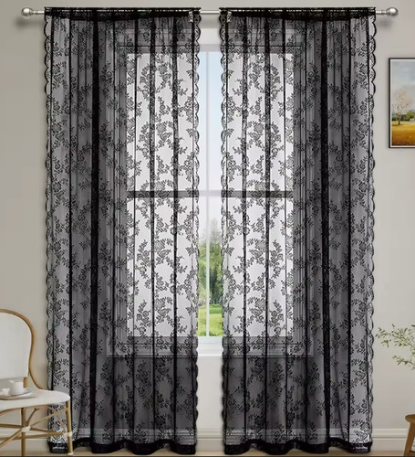 1pc lace sheer - lace, curtains