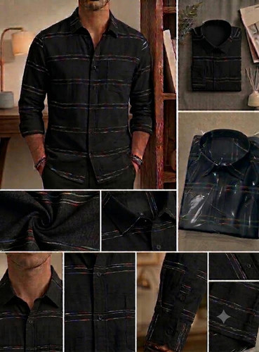 Mens pure linen - linen, shirt