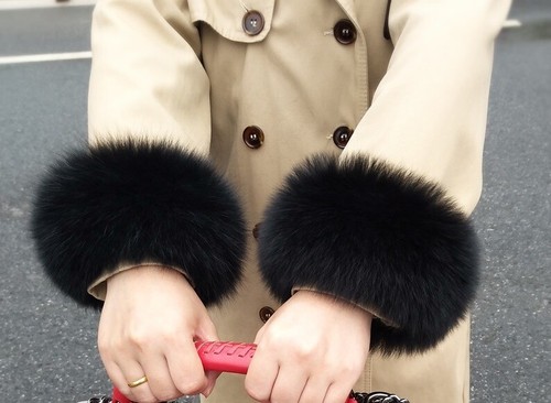 Faux fox fur cuffs - fur, sleeves