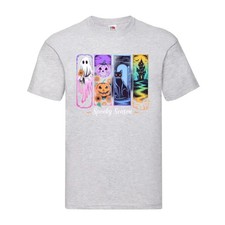 Spooky Season Halloween T Shirt | Ghost Pumpkin Cat Haunted House Graphic Tee