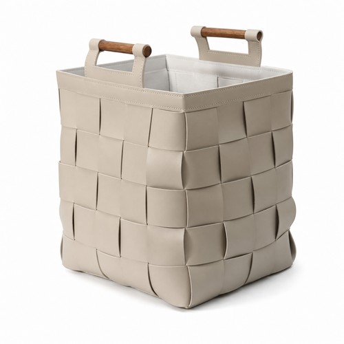 Storage basket with wooden - basket,