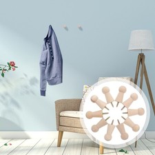  10pcs Wood Wall Hooks Shaker Pegs Screw-On Wooden Coat Hooks Modern Decorative