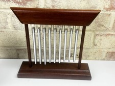 JW Stannard Table Desk Chimes Hand Tuned Musical Relaxation   Brown Mahogany