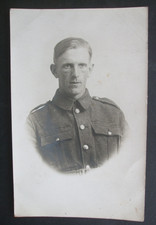 WW1 RPPC BRITISH SOLDIER IN UNIFORM First World War Real Photo