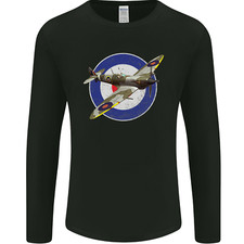 Spitfire MOD RAF WWII Fighter Plane British Mens Long Sleeve T-Shirt
