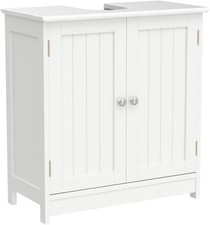 Under Sink White Bathroom Cabinet Basin Storage Cupboard Vanity Shelf Unit Rack