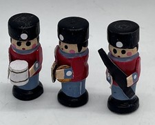 Dolls house wooden toy soldiers x 3  in 1/12th Scale