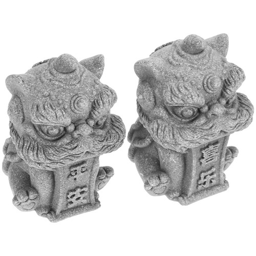 Pair chinese stone lion - chinese,