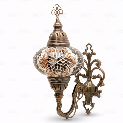 Amber star turkish mosaic wall - star,