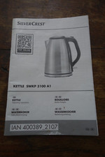 Silver Crest  Kettle Instruction Manual Only