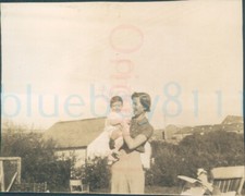 1938 Craig Lodge Mother in back gardens Turnberry Scotland 2.4x2" Orig Photo