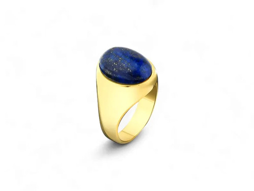 Oval lapis lazuli mens signet - lapis,