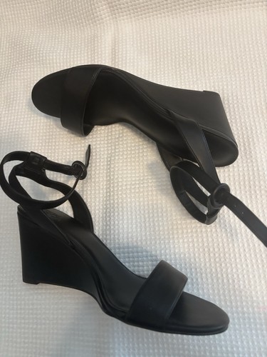 Black vegan wedge sandals size - sandals,