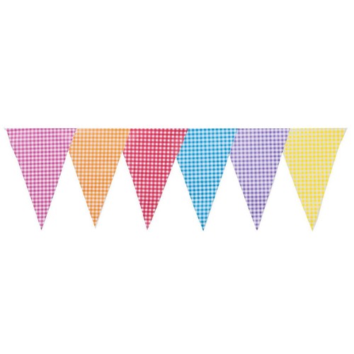 Gingham multicoloured bunting - multicoloured,