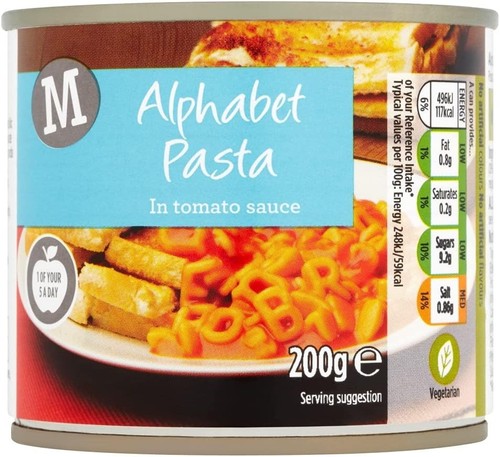 Morrisons alphabet spaghetti - alphabet,