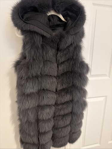 Women real fur - gilet, with