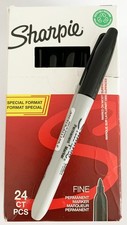24-Pack SHARPIE BLACK Permanent Markers Fine Point Pens - Long-Lasting Quick-Dry