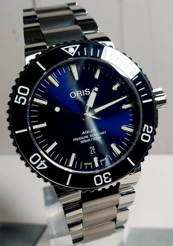 Oris aquis blue dial - aquis, men's