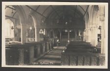 Postcard Mullion Church nr Lizard Cornwall wood carving pews RP Hawke of Helston