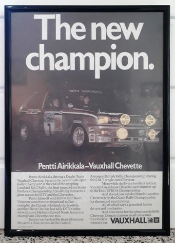 Framed original classic car - car, ad