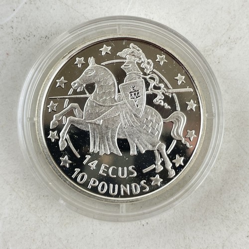 Gibraltar 1992 silver ecus - gibraltar,