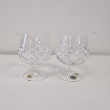 Set of 2 Bohemia Crystal Brandy Glasses Excellent Condition Made in Czech Republ