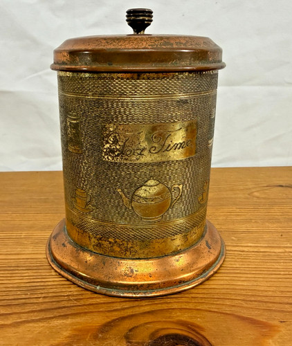 Vintage brass copper tea caddy - copper,