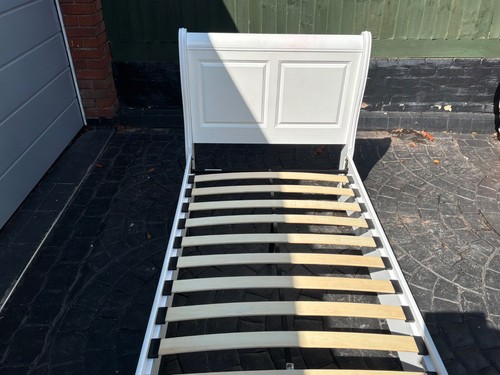 Single wooden slatted sleigh - single,