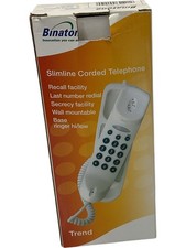 Binatone Trend Slimline Corded Telephone With Recall Secrecy Wall Mountable