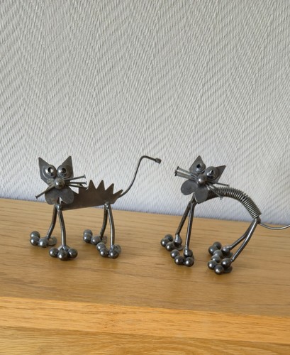 Set metal cat ornaments - of,