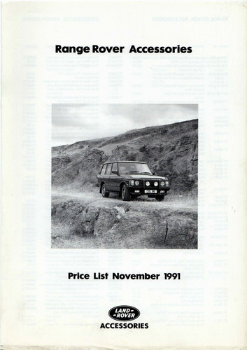 Range rover accessories - range, prices