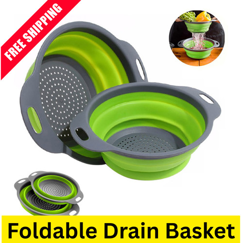 Collapsible silicone colander - collapsible,