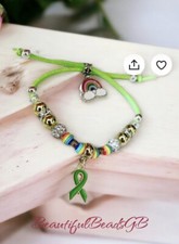 Mental Health Awareness Ribbon Shamballa Suede Effect Bracelet Depression