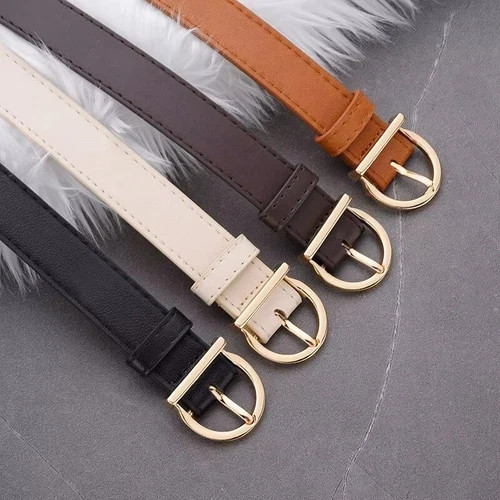 Women leather belt pin - leather,