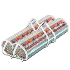 2PC CLEAR CYLINDRICAL WRAPPING BAG DURABLE SPACE SAVING VERSATILE XMAS WRAP BAG