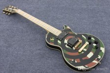 Customized Store Zakk Wylde Bull Eye Camo Electric Guitar EMG Pickup MOP Inlay