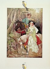 Pig-Sty Prince & Princess On White Pony, Book Illustration (Print), 1925