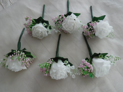 White carnation corsages - 6,