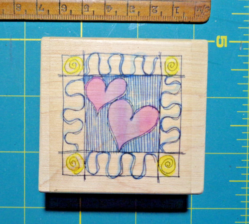 Double heart frame rubber - double,