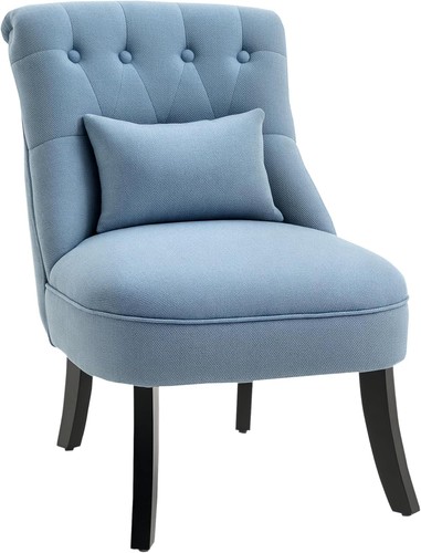 Blue linen accent tub chair - linen,