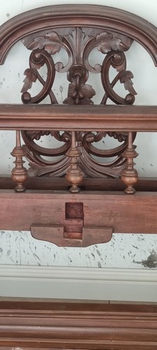 Antique wooden bed - wooden,