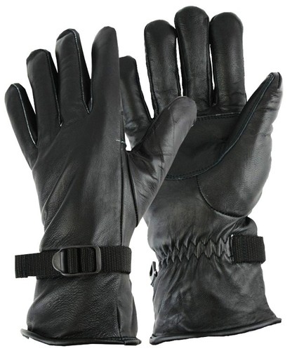 Gents black leather military - gents,